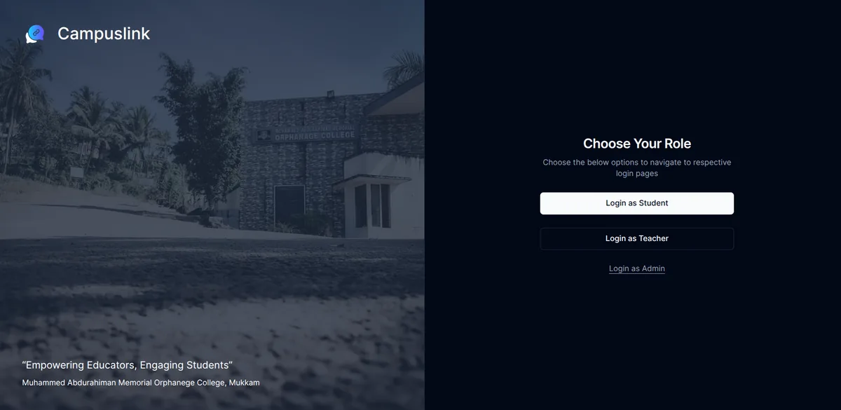 Screenshot of CampusLink